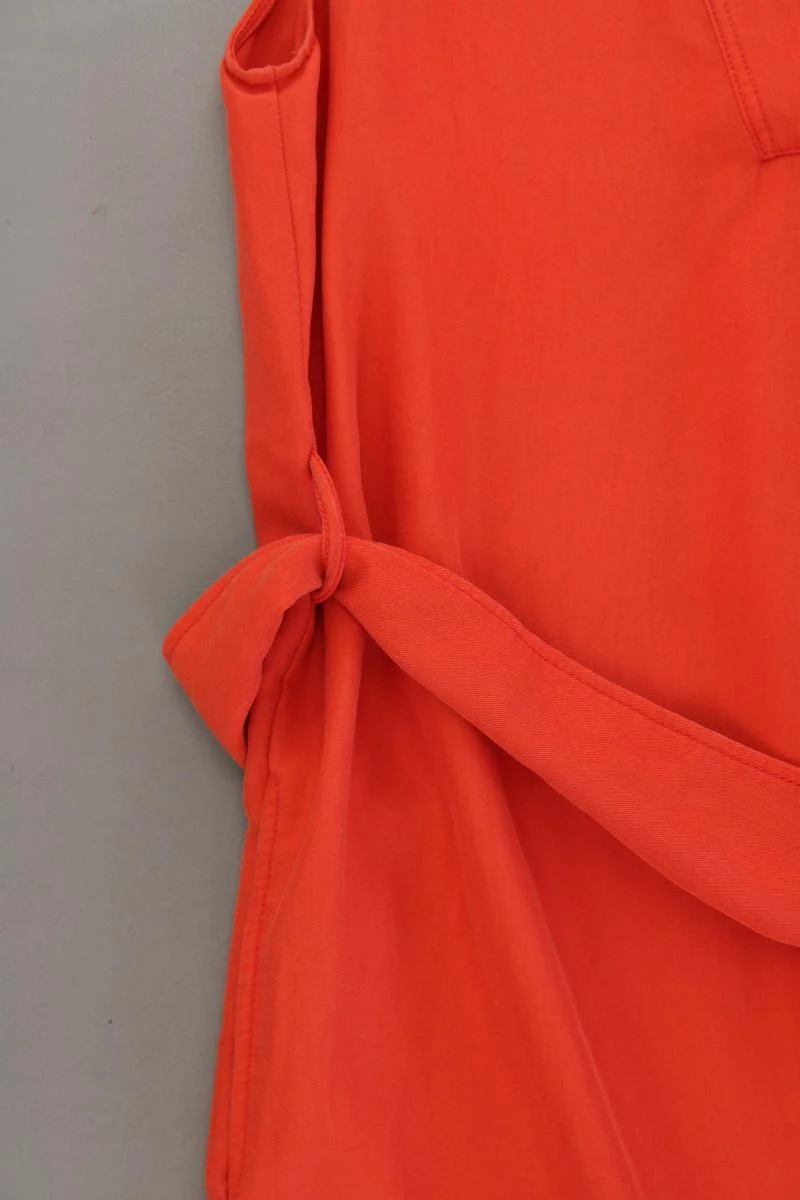 Mango Midikleid Gr. M mit Gürtel Ärmellos orange aus Lyocell