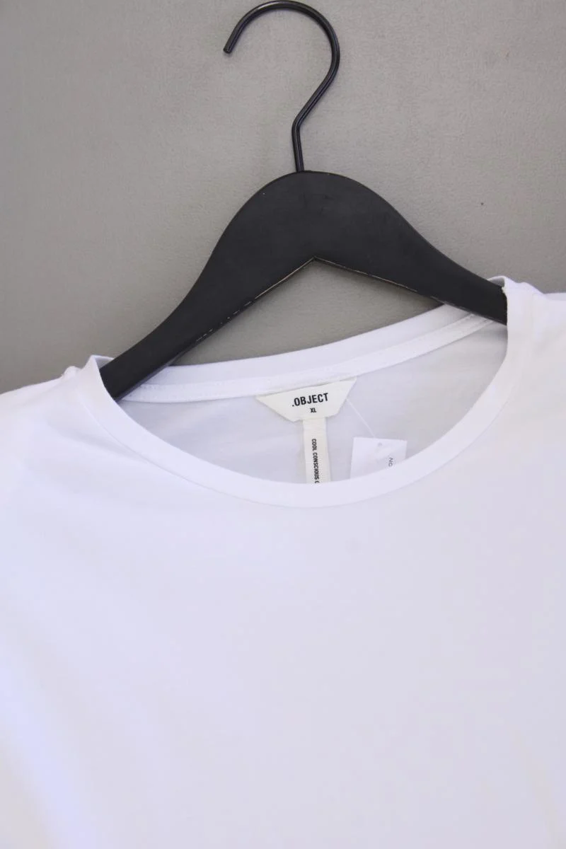 Object T-Shirt Gr. XL Kurzarm weiß aus Modal
