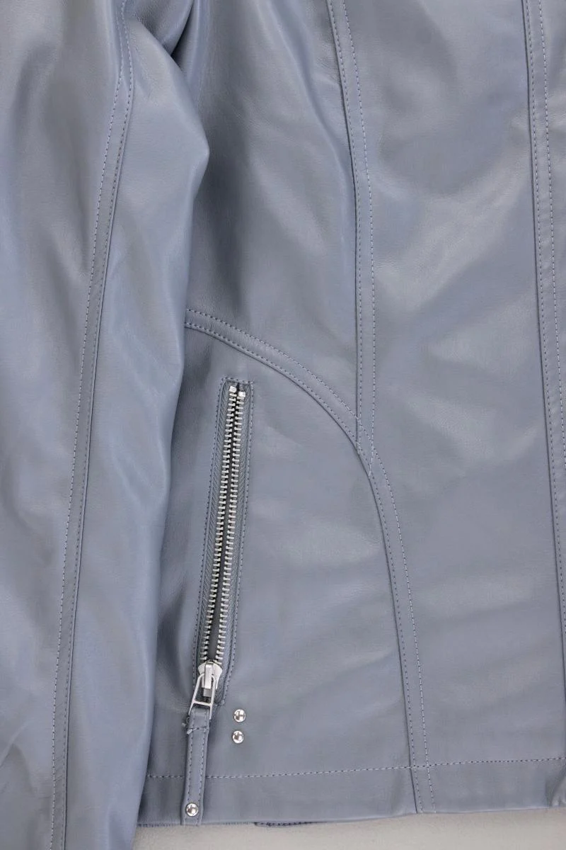 VA Milano Kunstlederjacke Gr. 46 blau aus Polyester