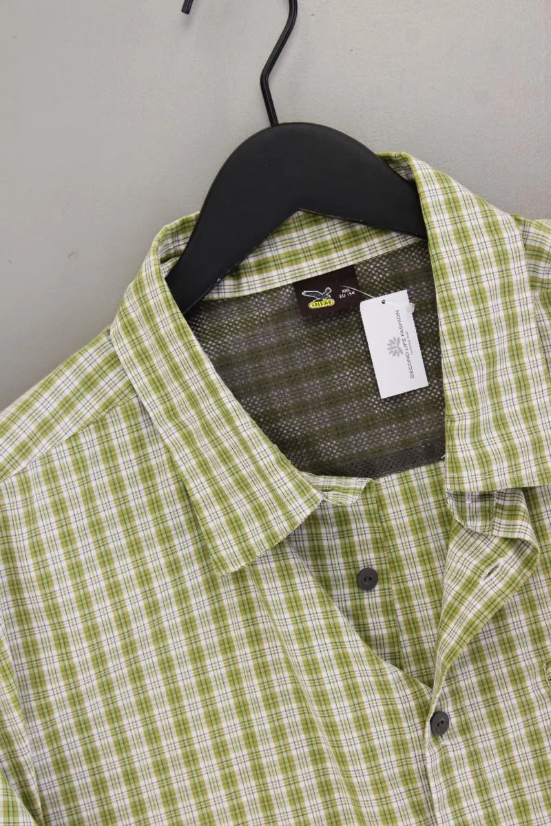 Salewa Karohemd für Herren Gr. 54 kariert neuwertig Kurzarm grün aus Polyester
