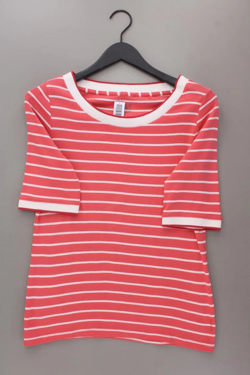 Esprit Shirt lachsfarben Gr. XL gestreift Kurzarm rosa
