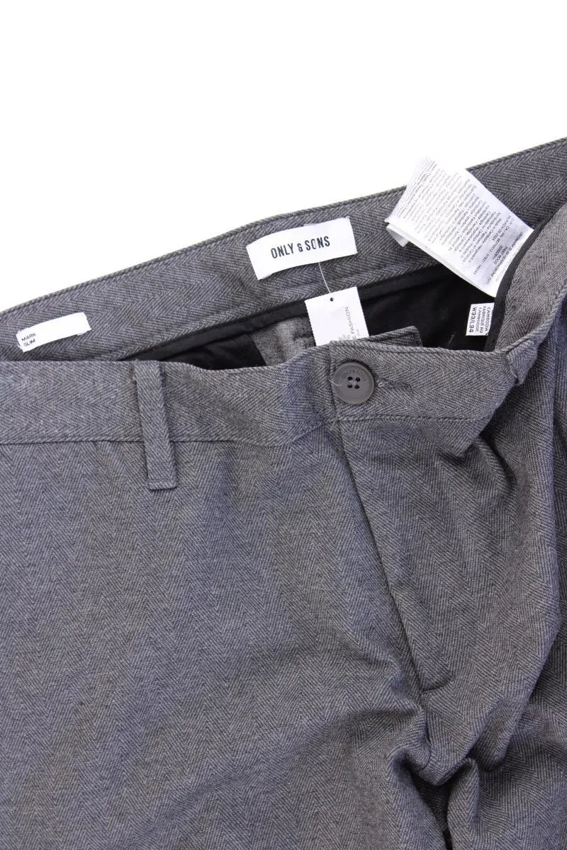 ONLY & SONS Stoffhose für Herren Gr. W33/L34 grau aus Viskose