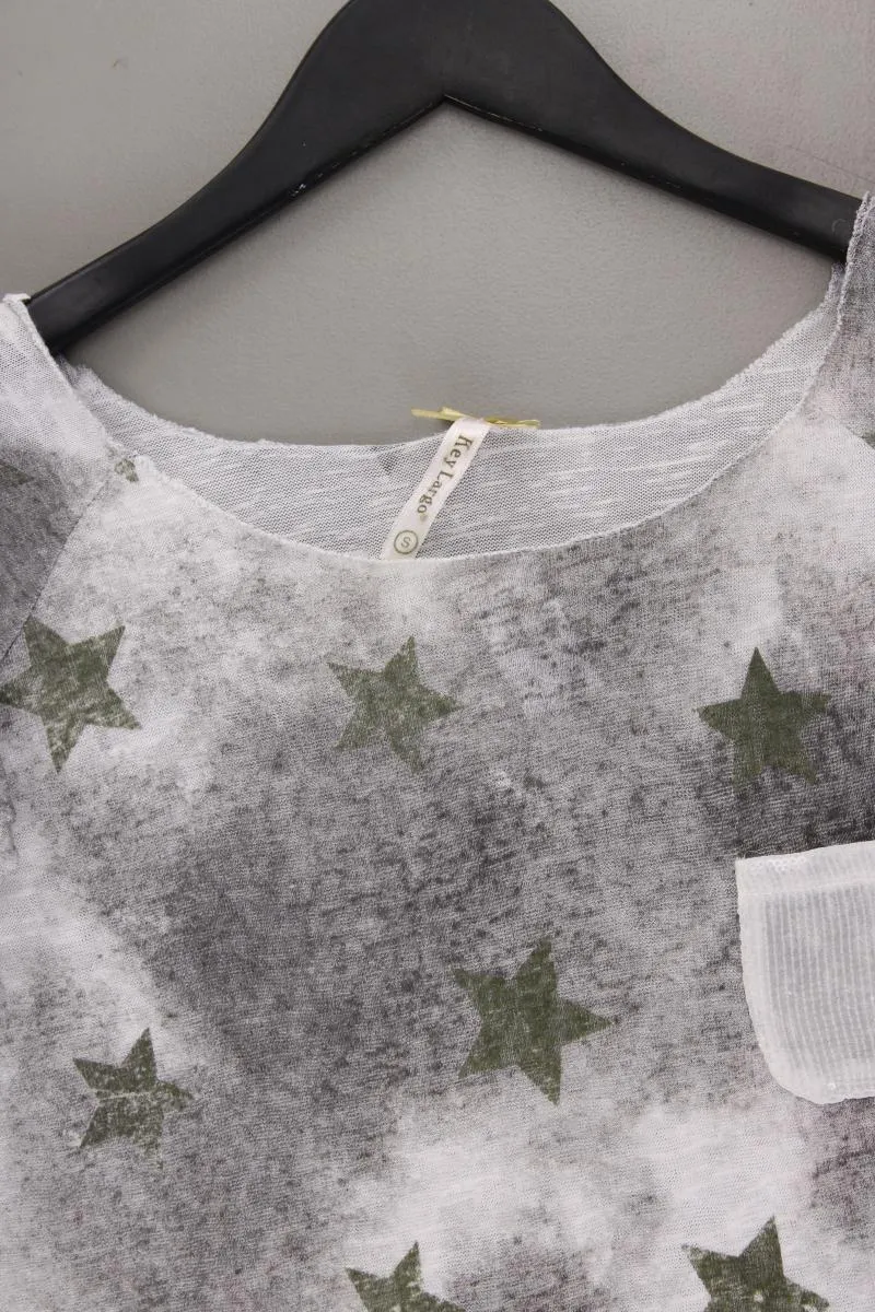 Key Largo Shirt mit Sternenmuster Gr. S Kurzarm grau aus Viskose