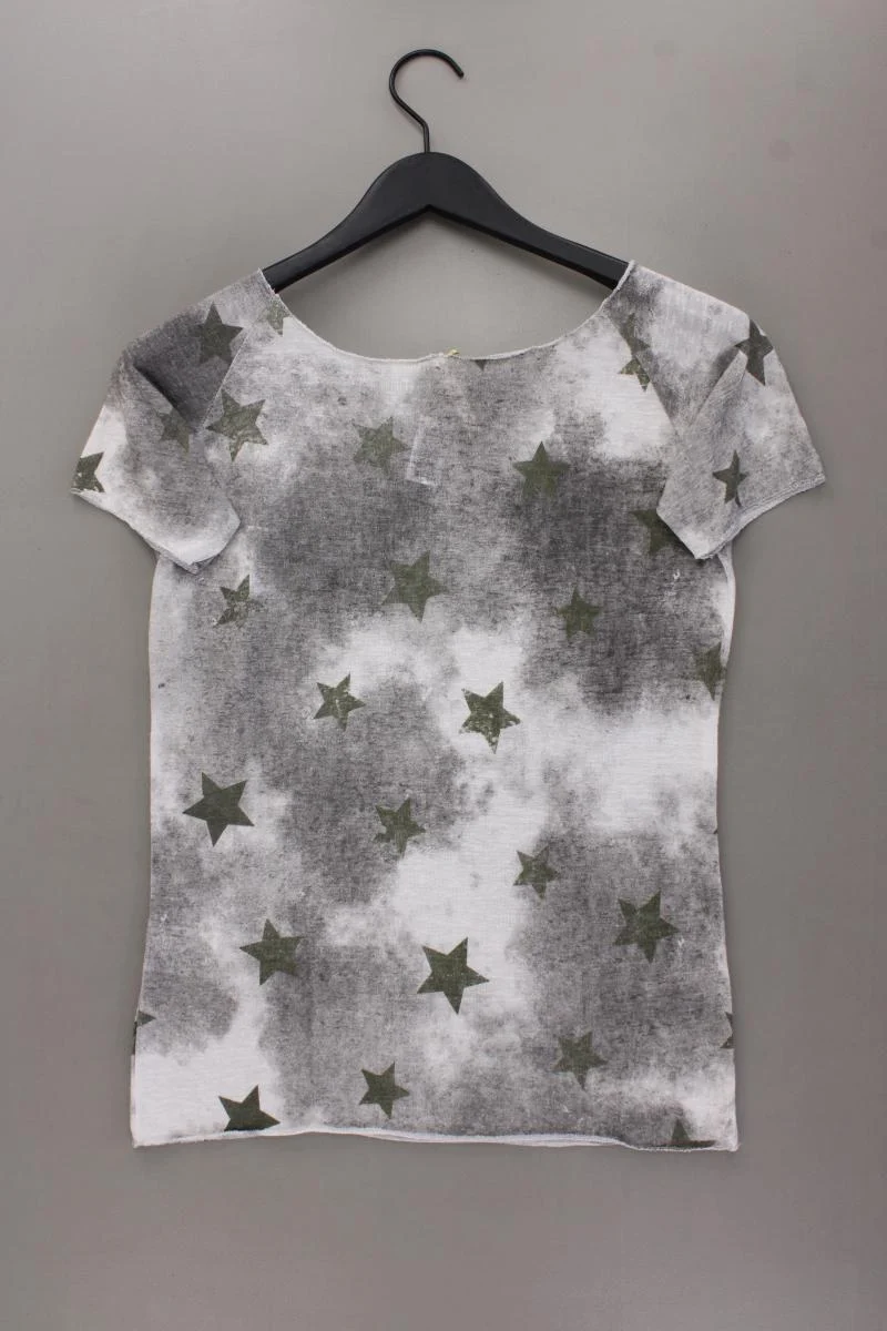 Key Largo Shirt mit Sternenmuster Gr. S Kurzarm grau aus Viskose