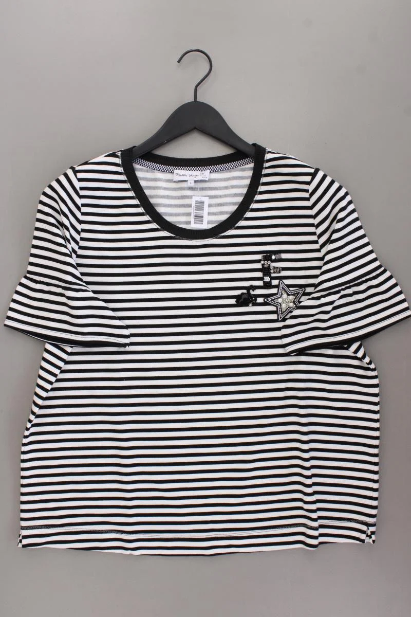 Bonita x Franziska Knuppe Shirt Gr. L gestreift Kurzarm schwarz aus Polyester
