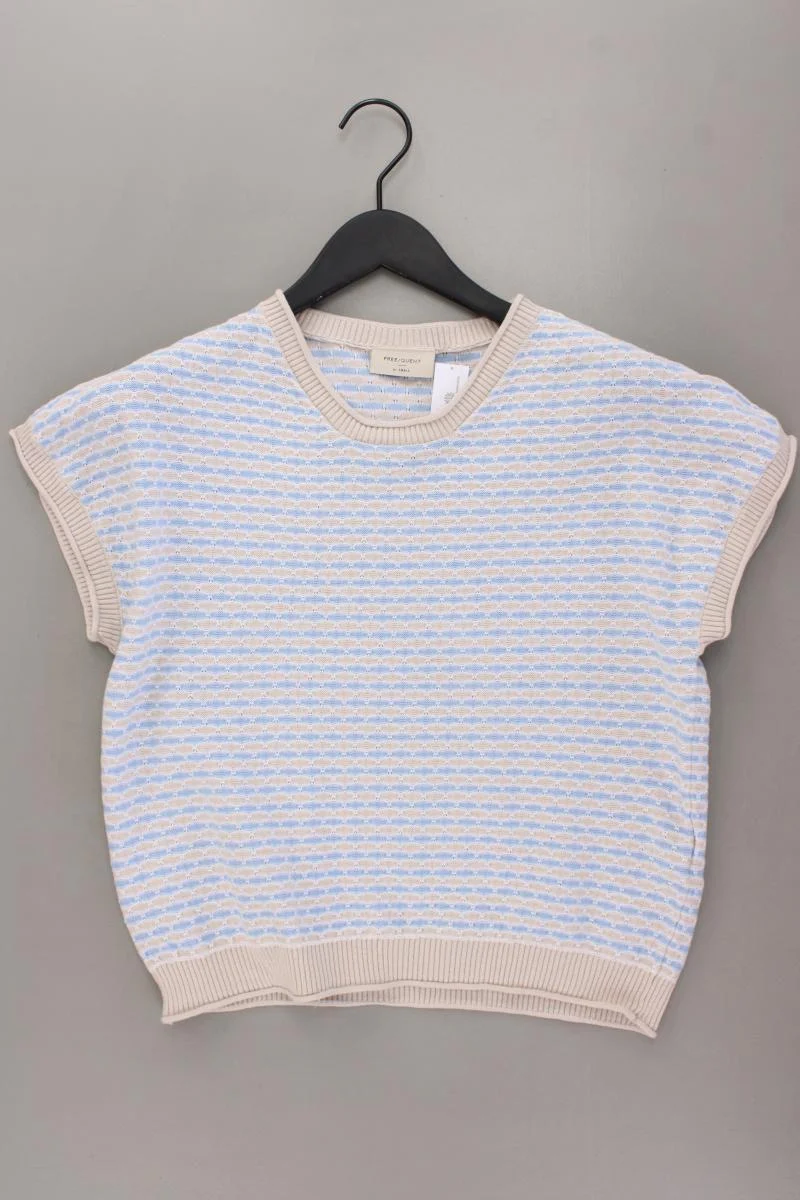 Free/Quent Strickshirt Gr. XS Kurzarm blau aus Baumwolle