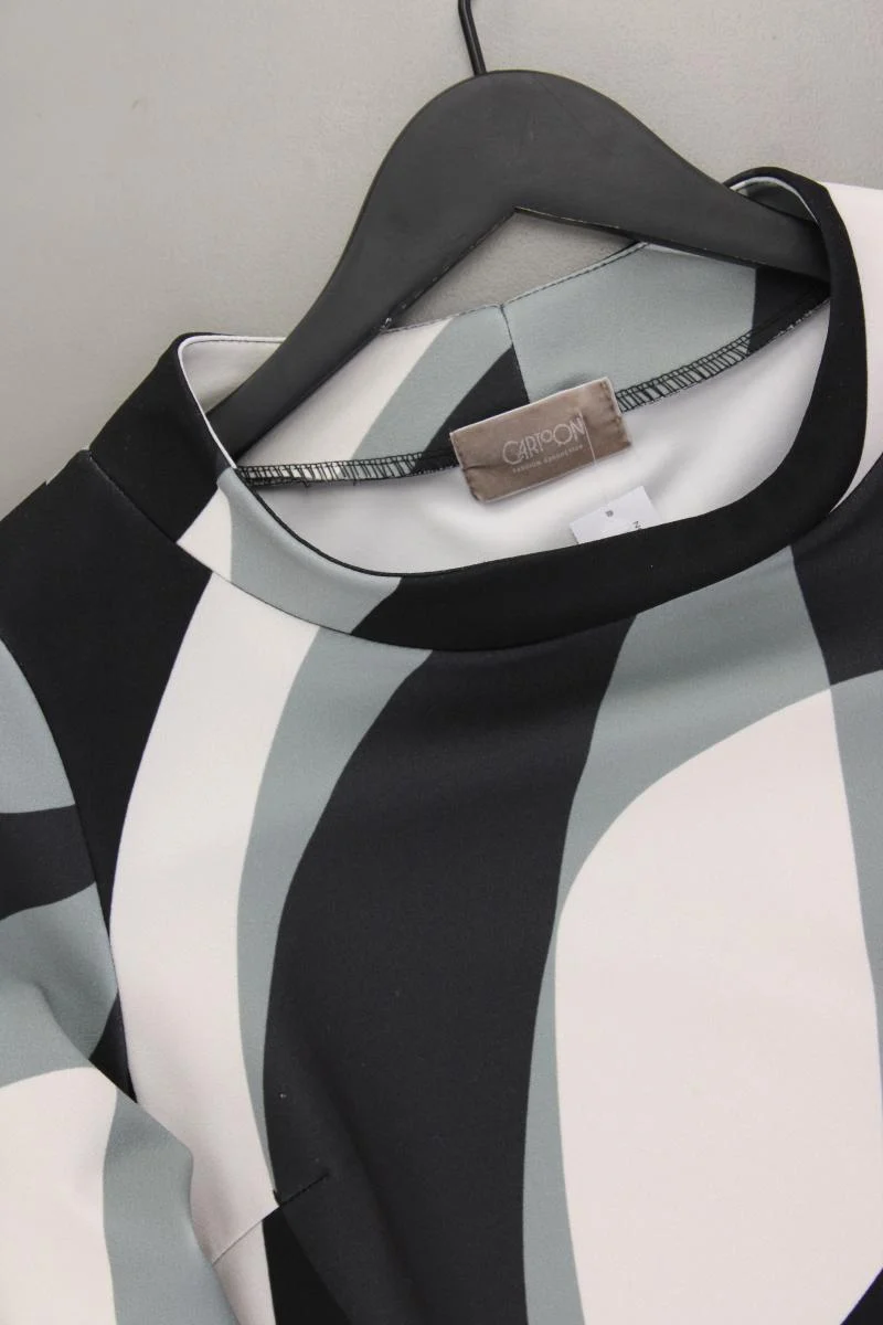 Cartoon Midikleid Gr. 38 geometrisches Muster 3/4 Ärmel mehrfarbig aus Polyester