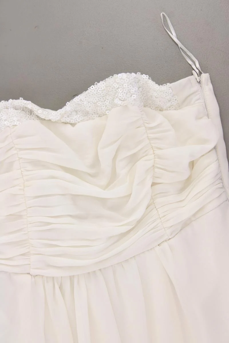 Vila Bandeaukleid Gr. S Ärmellos creme aus Polyester