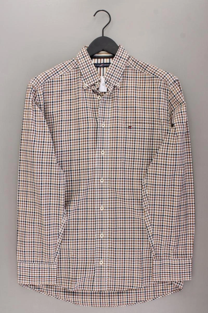Casa Moda Karohemd für Herren Gr. Hemdgröße 39/40 kariert Langarm braun