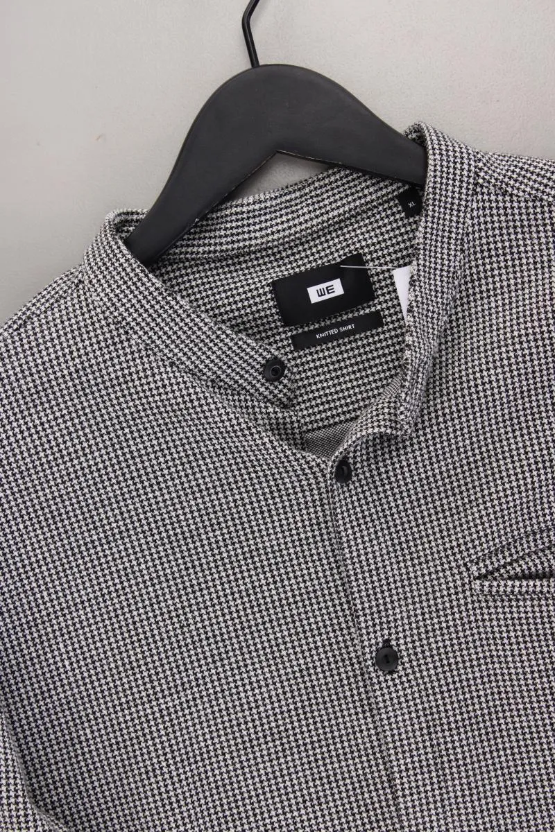 WE Fashion Langarmhemd für Herren Gr. XL hahnentritt grau aus Baumwolle