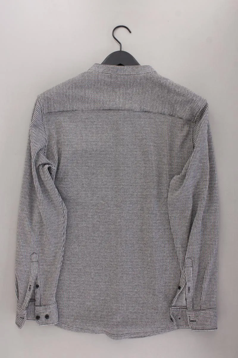 WE Fashion Langarmhemd für Herren Gr. XL hahnentritt grau aus Baumwolle