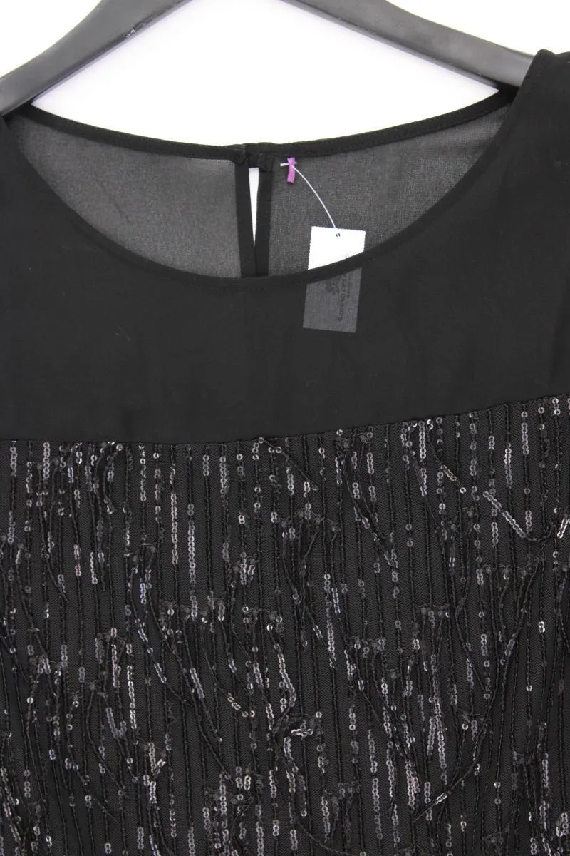 Abendkleid Gr. L Kurzarm mit Pailletten schwarz