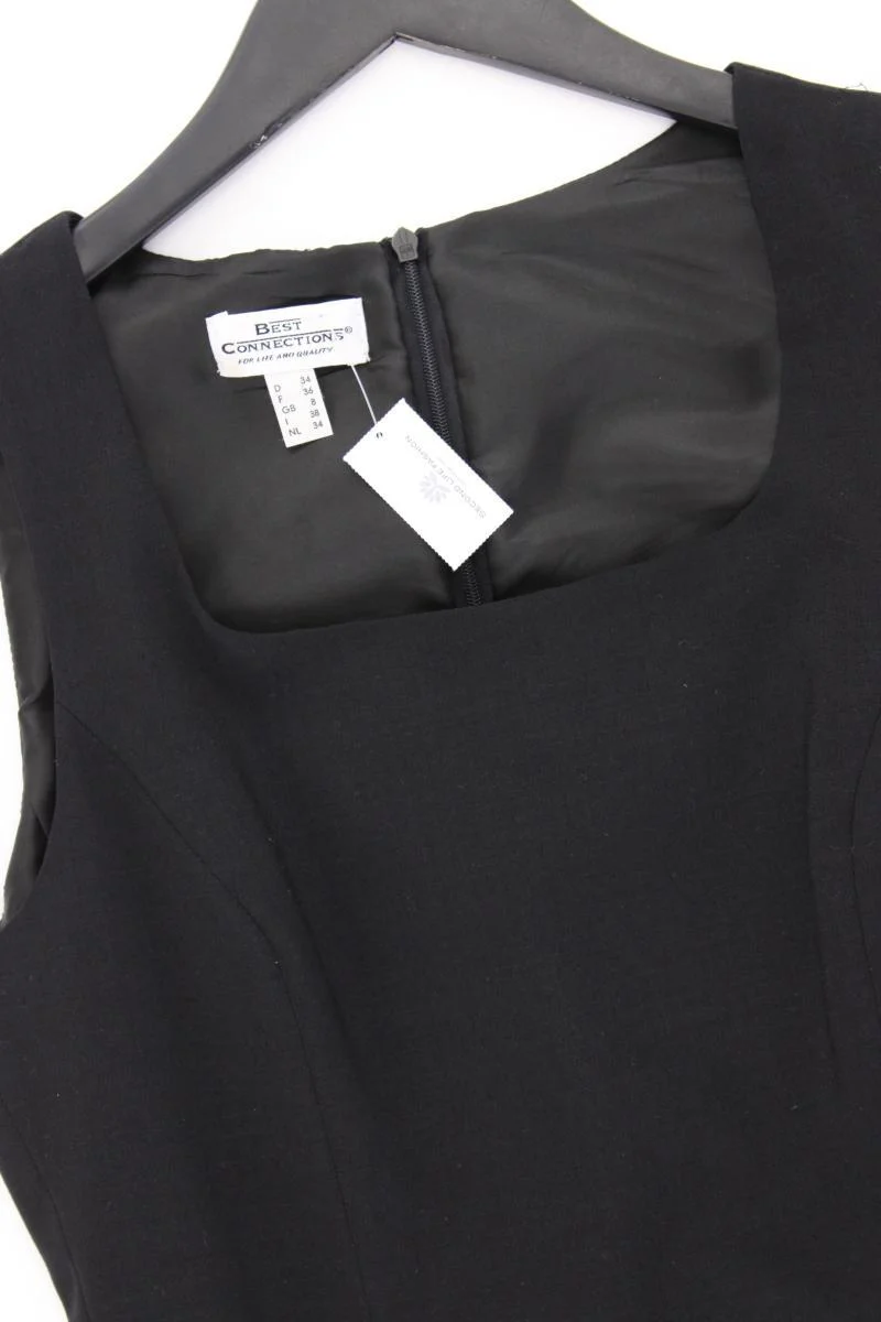 Best Connections Etuikleid mit Wolle Gr. 34 Ärmellos schwarz aus Polyester