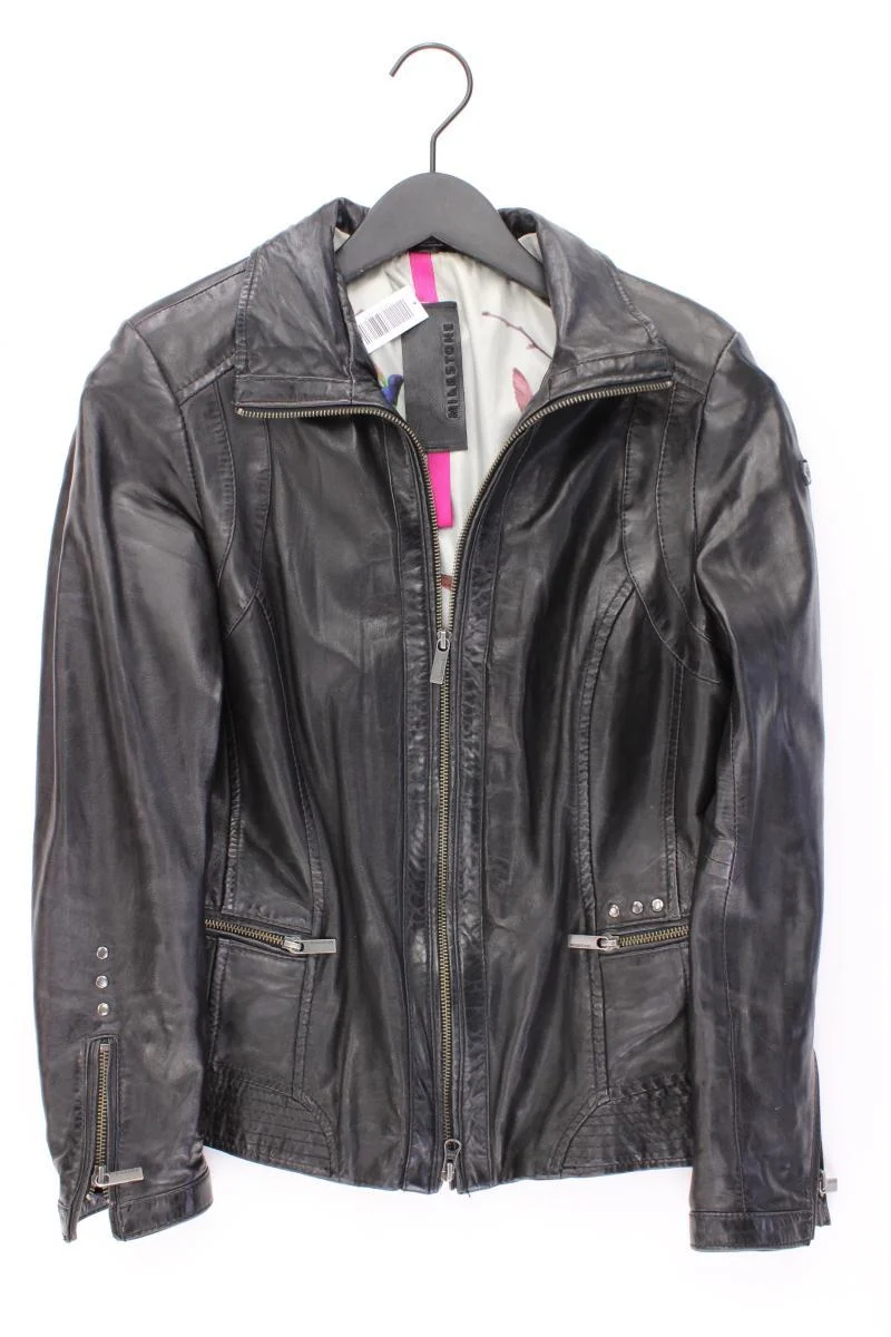 Milestone Lederjacke Gr. 40 schwarz