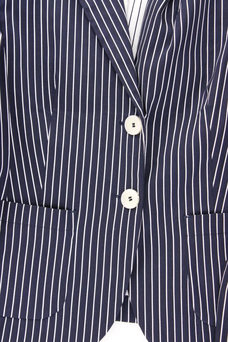 More&More Regular Blazer Gr. 40 gestreift blau aus Baumwolle