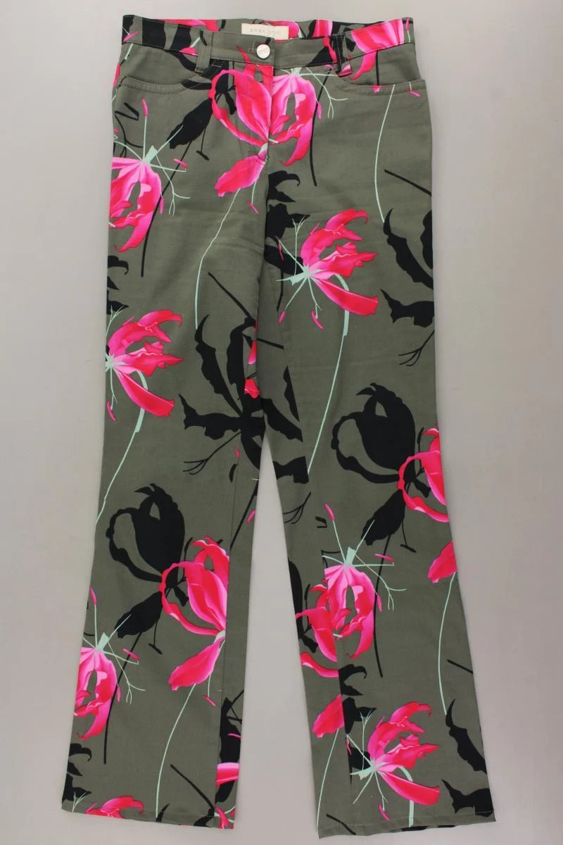 Brax Hose Gr. 36 mit Blumenmuster olivgrün