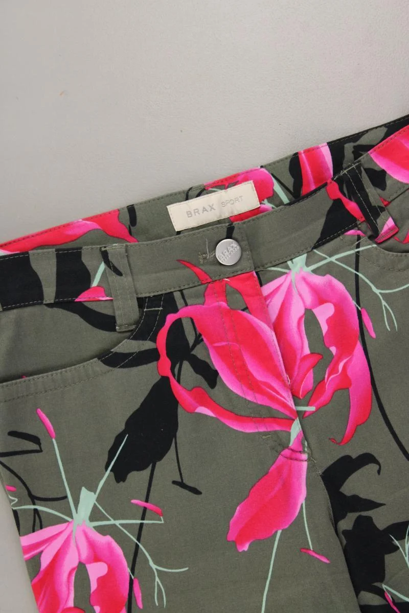 Brax Hose Gr. 36 mit Blumenmuster olivgrün