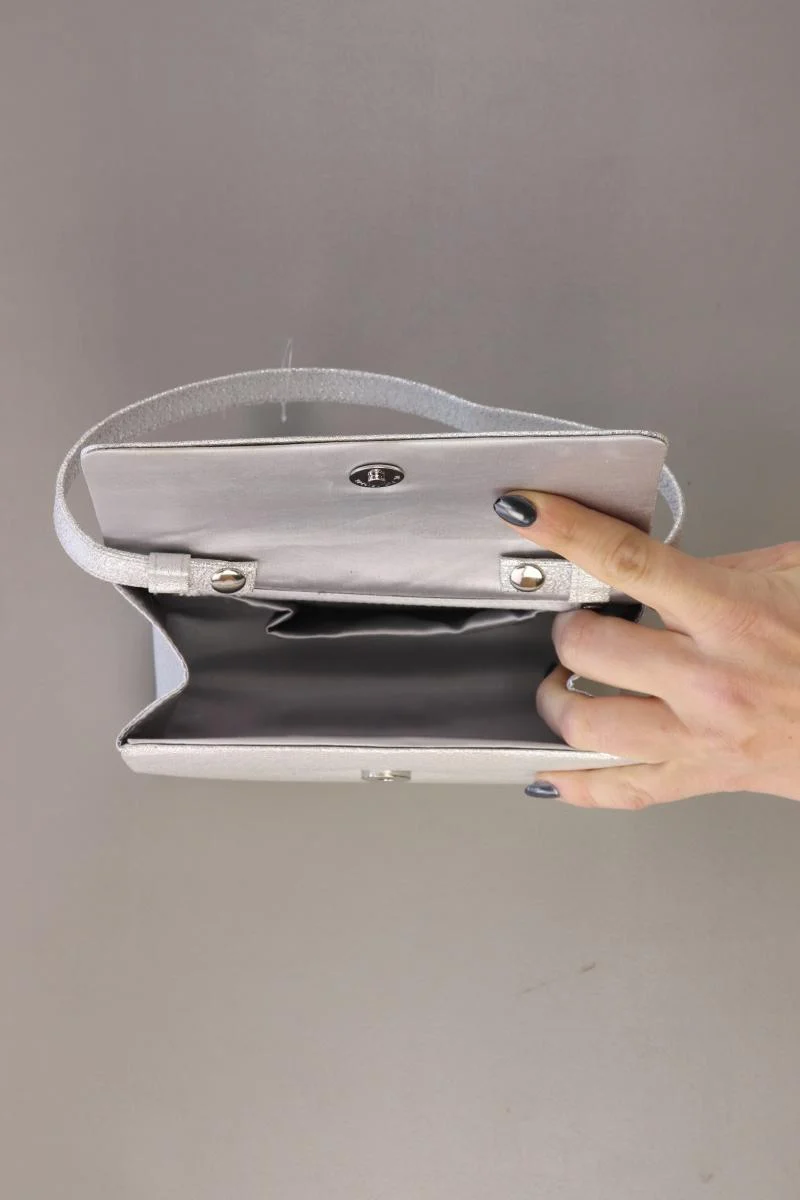 Henkeltasche mit Glitzer silber