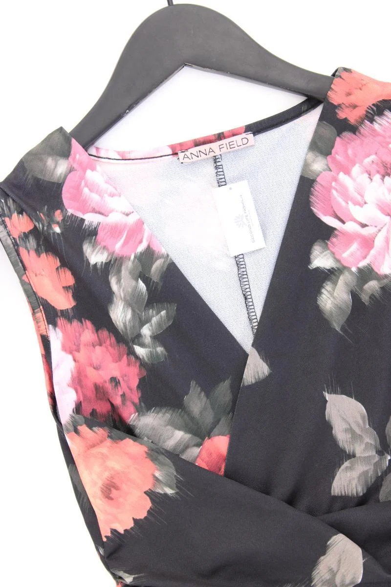 Anna Field Stretchkleid Gr. XS mit Blumenmuster Ärmellos schwarz aus Polyester