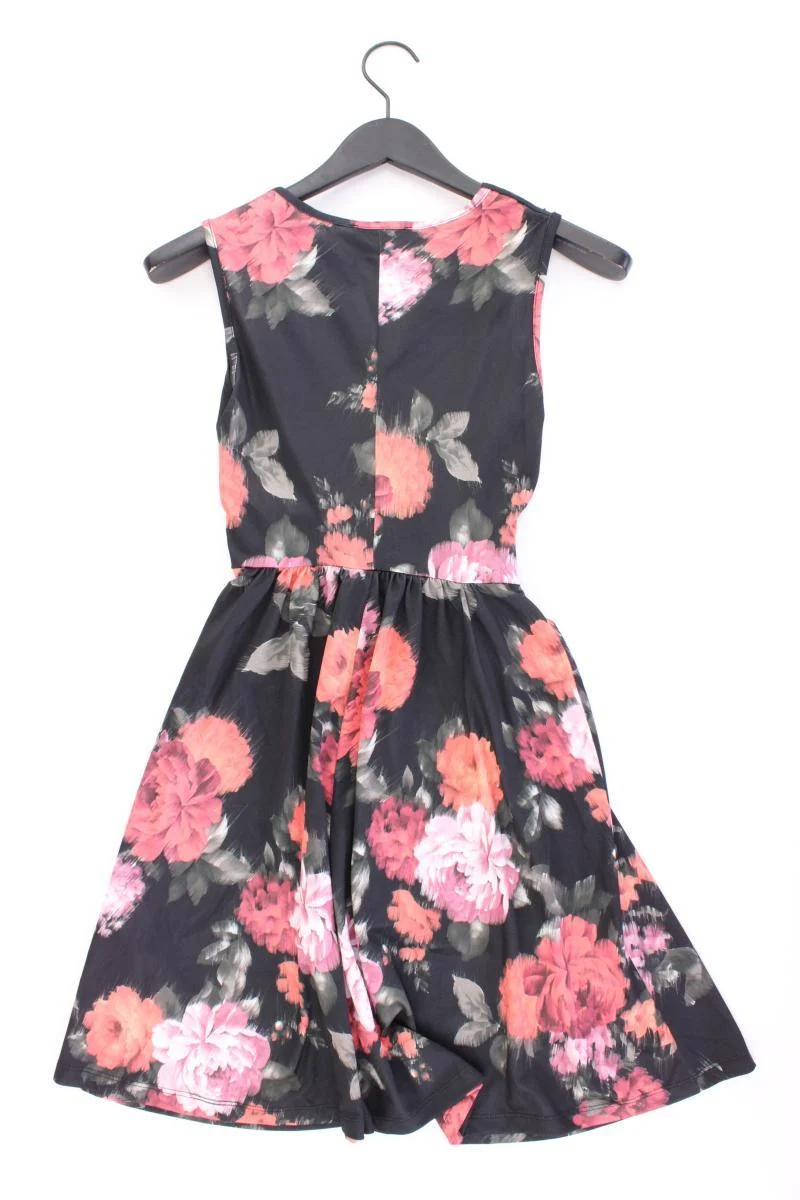 Anna Field Stretchkleid Gr. XS mit Blumenmuster Ärmellos schwarz aus Polyester