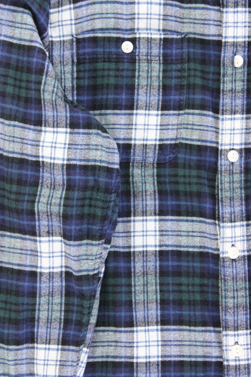 GAP Karohemd für Herren Gr. XL kariert Langarm blau aus Baumwolle