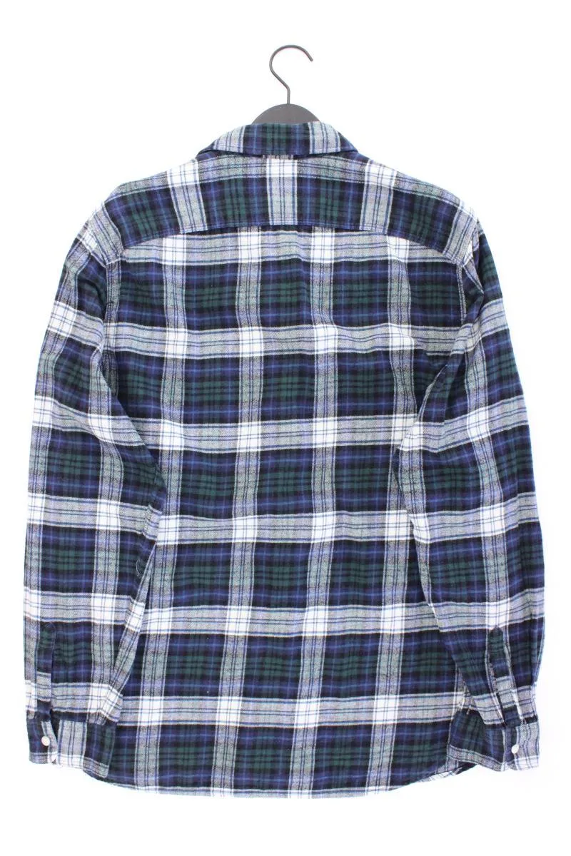 GAP Karohemd für Herren Gr. XL kariert Langarm blau aus Baumwolle
