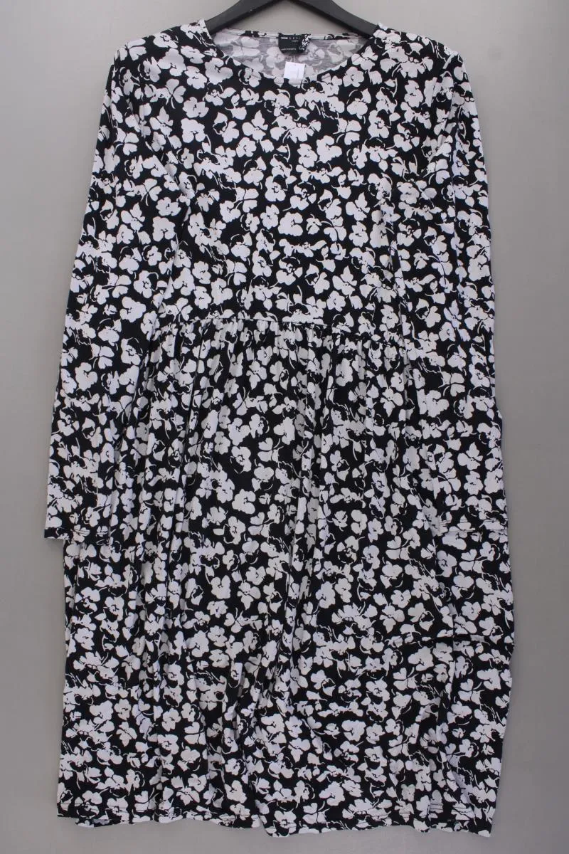 Asos Jerseykleid Gr. 44 mit Blumenmuster Langarm grau