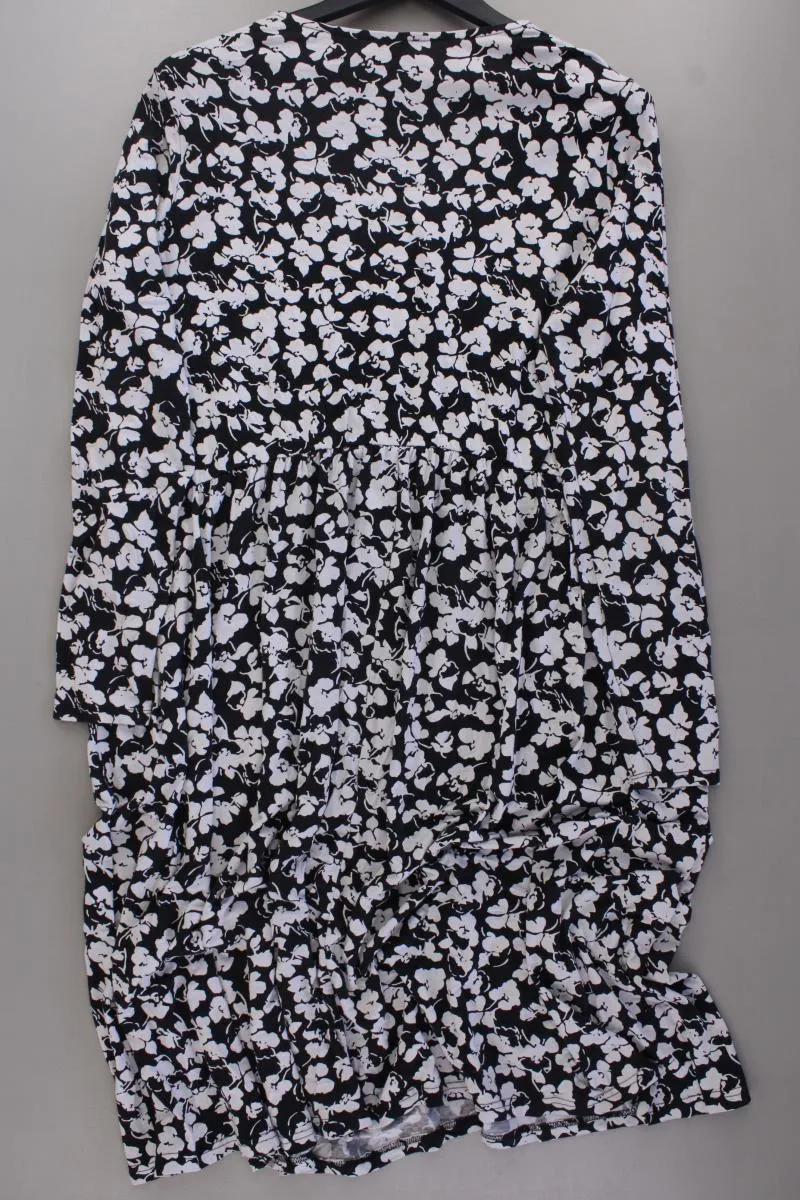 Asos Jerseykleid Gr. 44 mit Blumenmuster Langarm grau