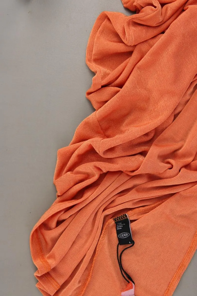 Cider One Shoulder Kleid Gr. L Ärmellos orange