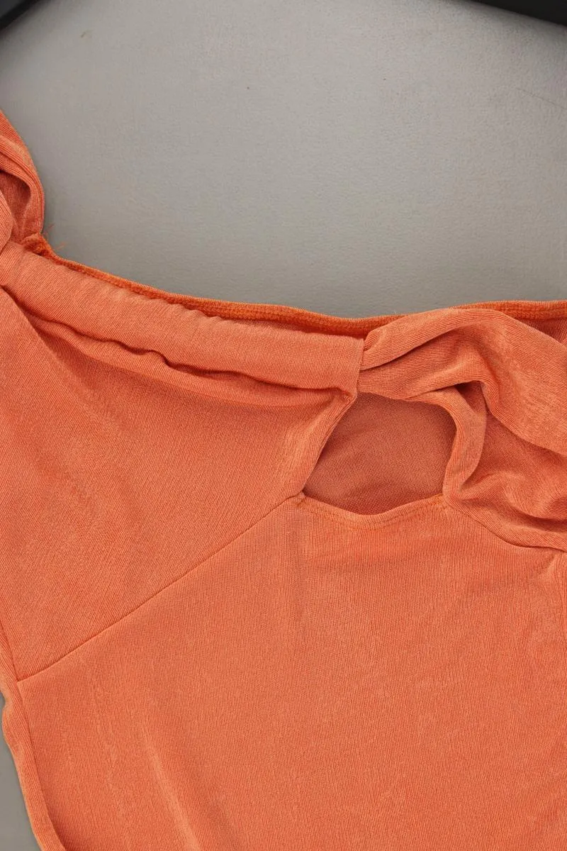 Cider One Shoulder Kleid Gr. L Ärmellos orange
