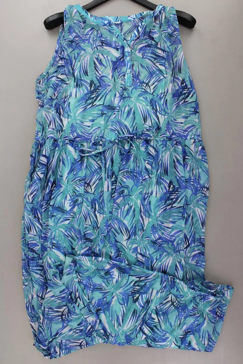 Chiffonkleid Gr. 48 Ärmellos blau