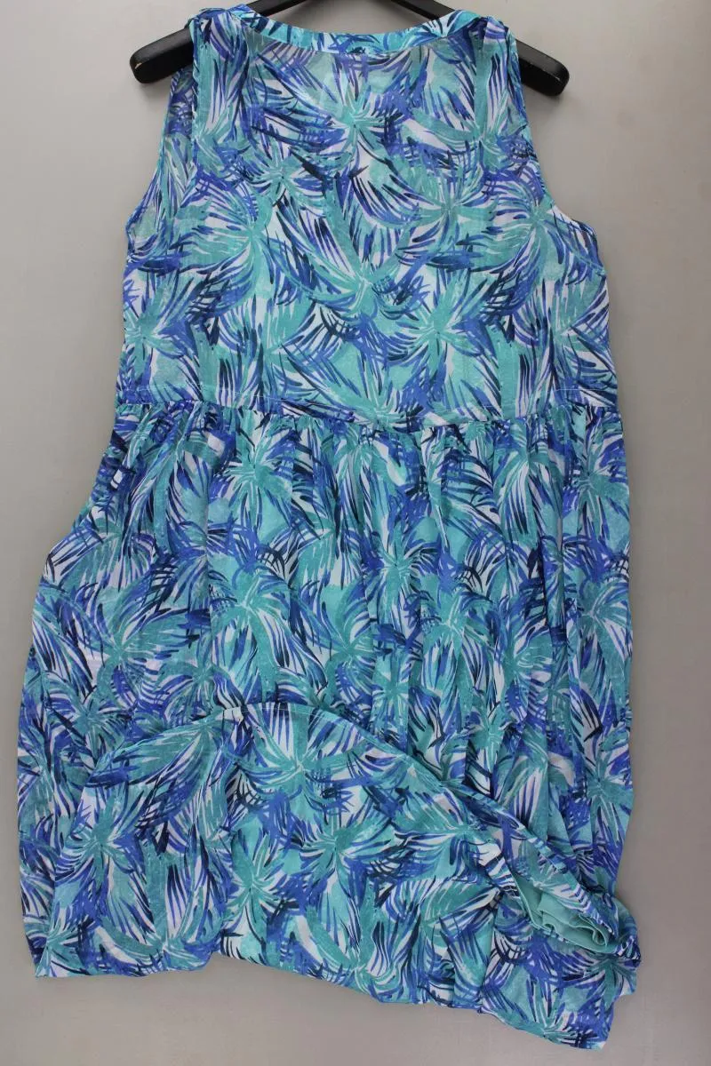 Chiffonkleid Gr. 48 Ärmellos blau