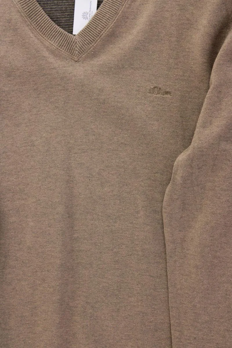 s.Oliver Feinstrickpullover für Herren Gr. M braun aus Baumwolle