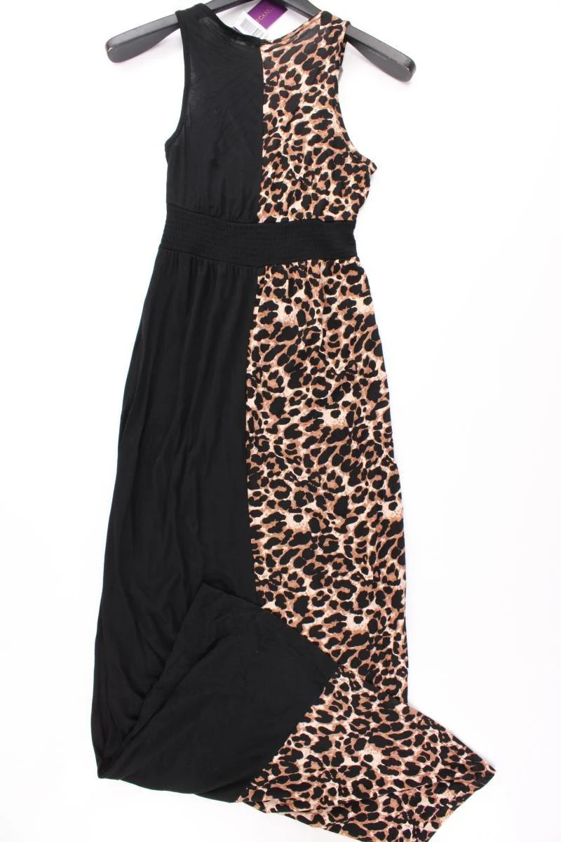 Lascana Trägerkleid Gr. 34 mit Tierdruck neu mit Etikett schwarz aus Viskose