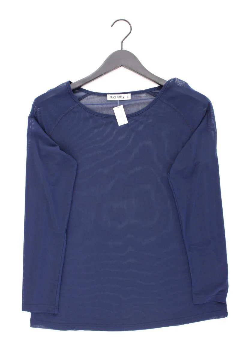 Grace Karin Mesh Shirt Gr. XXL Langarm blau aus Polyester
