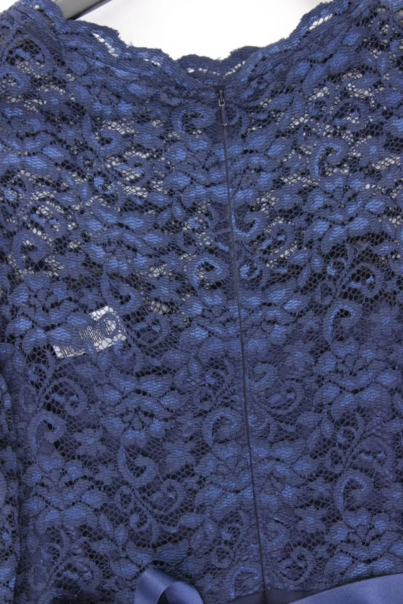 Swing Abendkleid Gr. 38 neuwertig 3/4 Ärmel blau aus Polyester