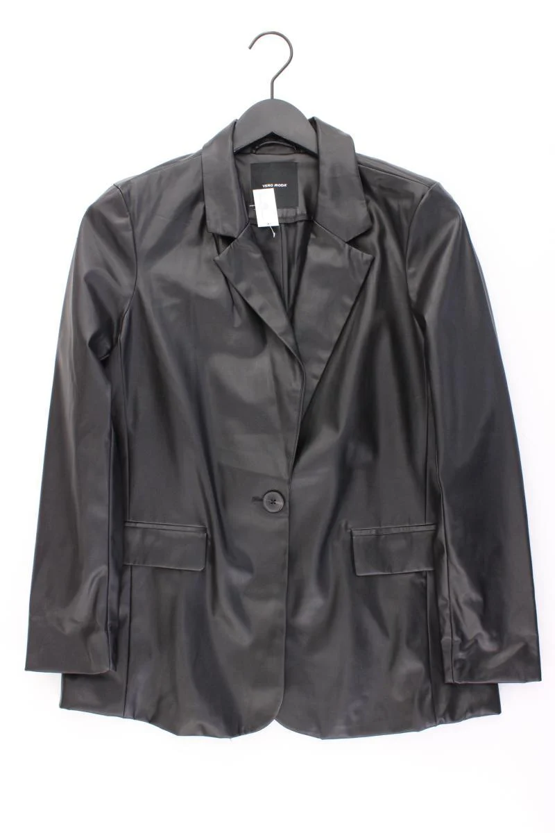 Vero Moda Kunstlederblazer Gr. M schwarz aus Polyester