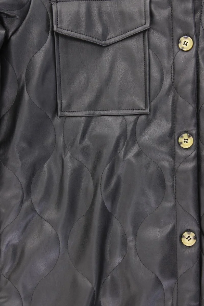 Vero Moda Steppjacke Lederoptik Gr. XS neuwertig schwarz aus Polyester