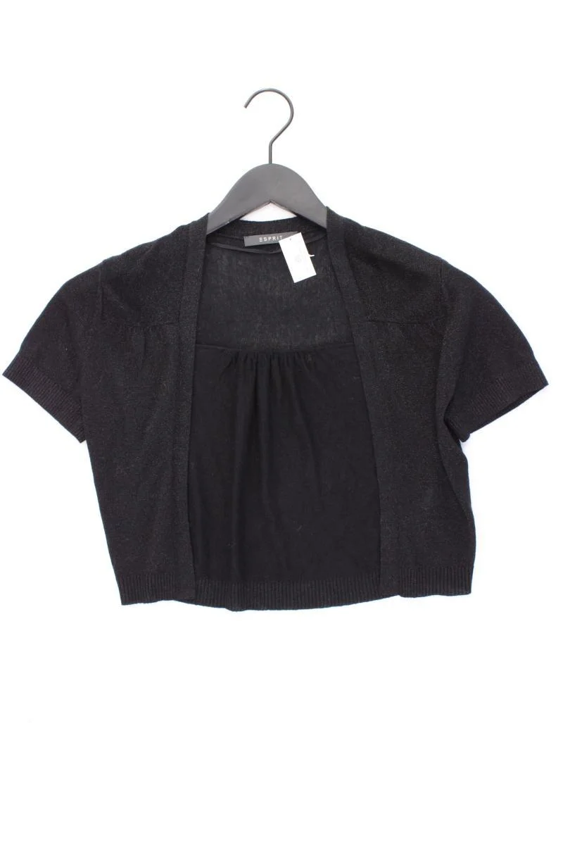 Esprit Bolero Jäckchen Gr. M Kurzarm mit Glitzer schwarz aus Viskose