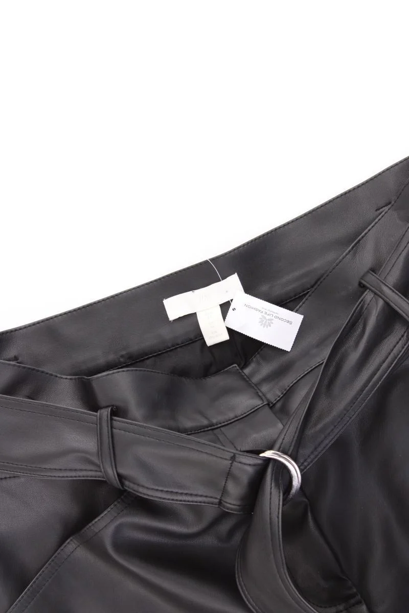 H&M Kunstlederrock Gr. 42 schwarz aus Polyester