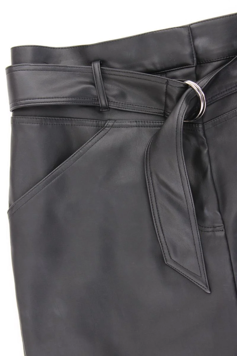 H&M Kunstlederrock Gr. 42 schwarz aus Polyester