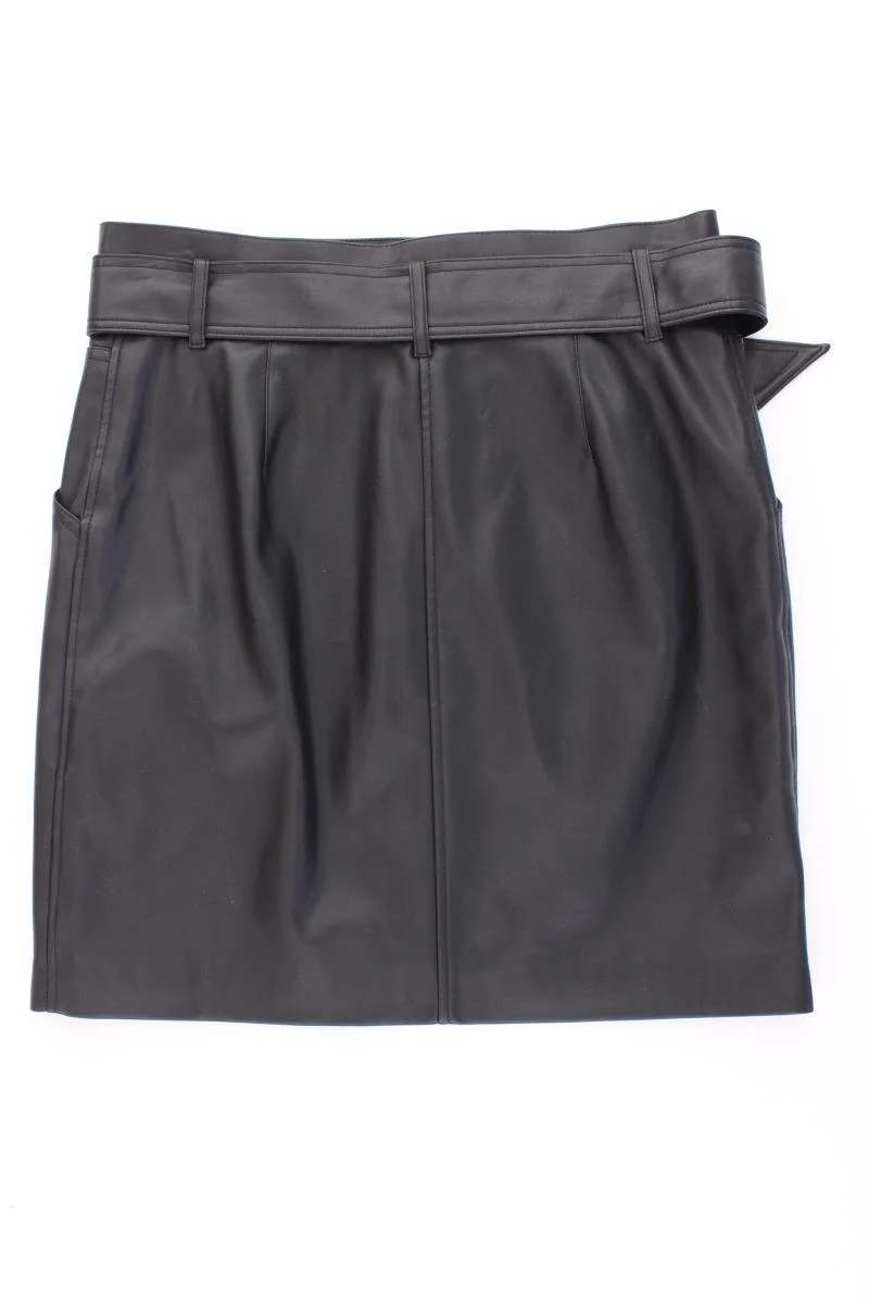 H&M Kunstlederrock Gr. 42 schwarz aus Polyester