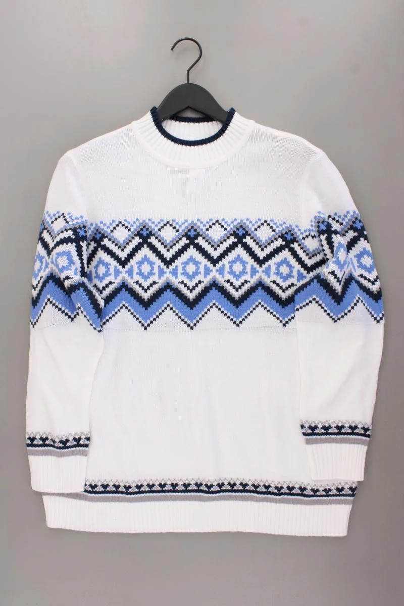 Grobstrickpullover Gr. 46 mit Faire-Isle-Muster neuwertig creme aus Polyacryl