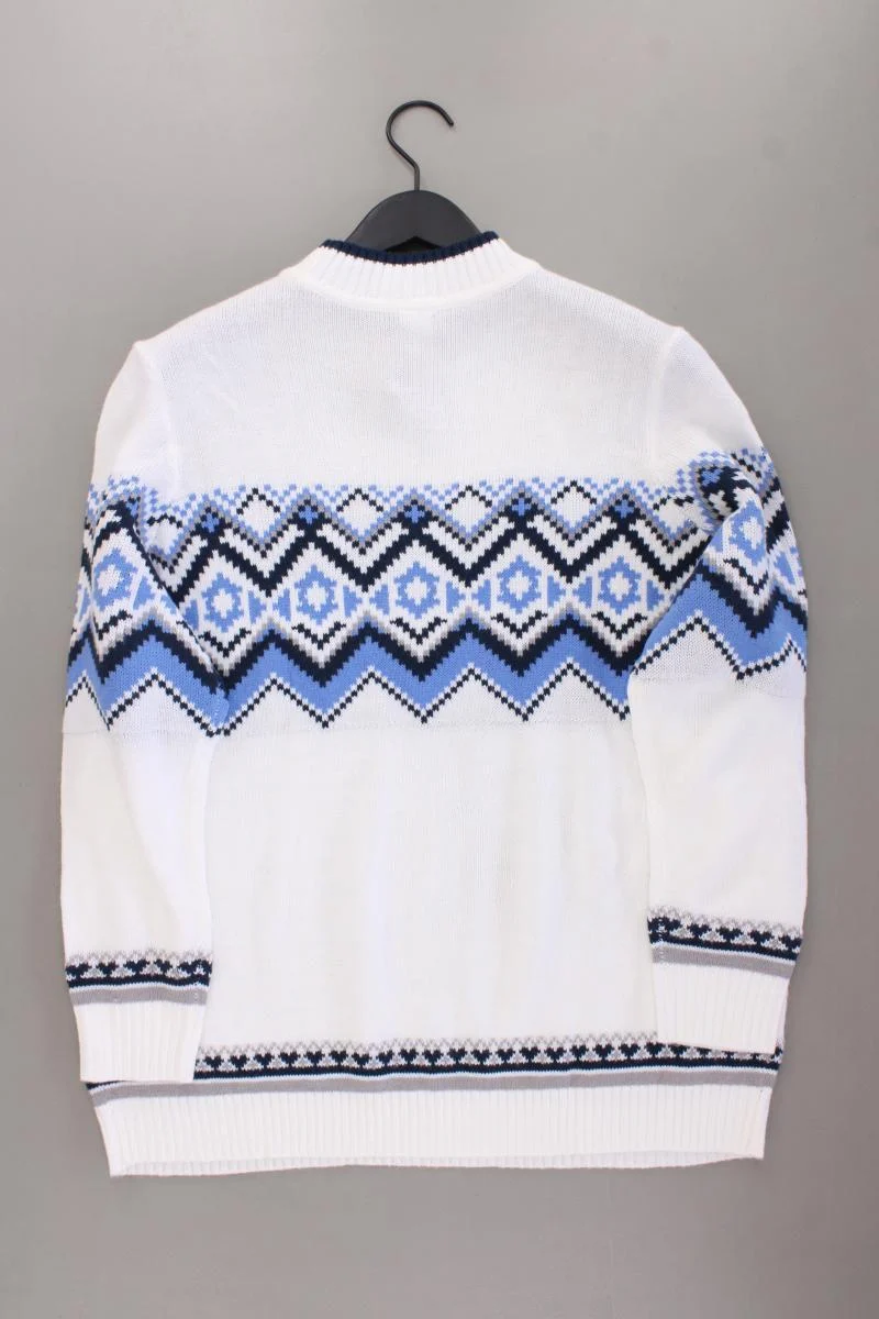Grobstrickpullover Gr. 46 mit Faire-Isle-Muster neuwertig creme aus Polyacryl