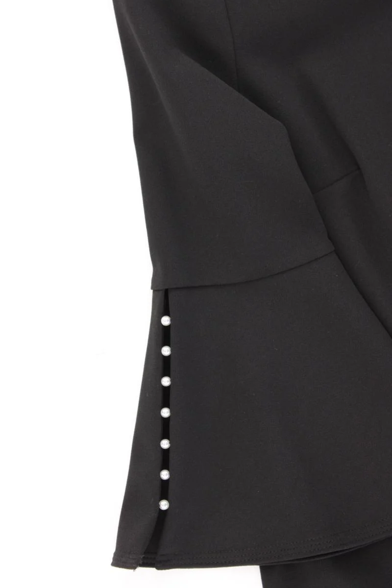 Calvin Klein Abendkleid Gr. UK 8 (S) neuwertig 3/4 Ärmel schwarz aus Polyester