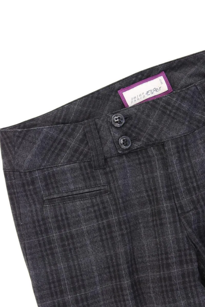Esprit Hose Gr. 36 kariert grau aus Polyester
