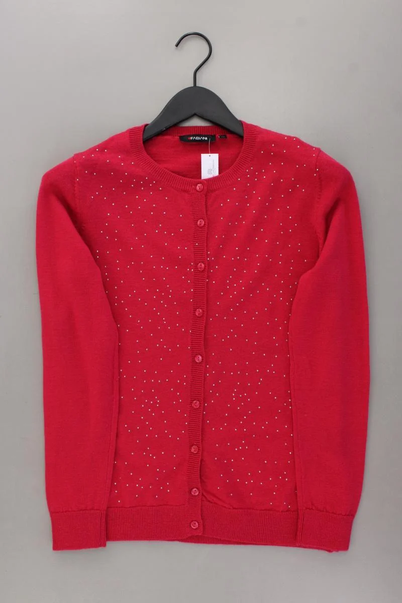 FABIANI Cardigan aus Wolle mit Strasssteinen Gr. 38 neuwertig Langarm rot