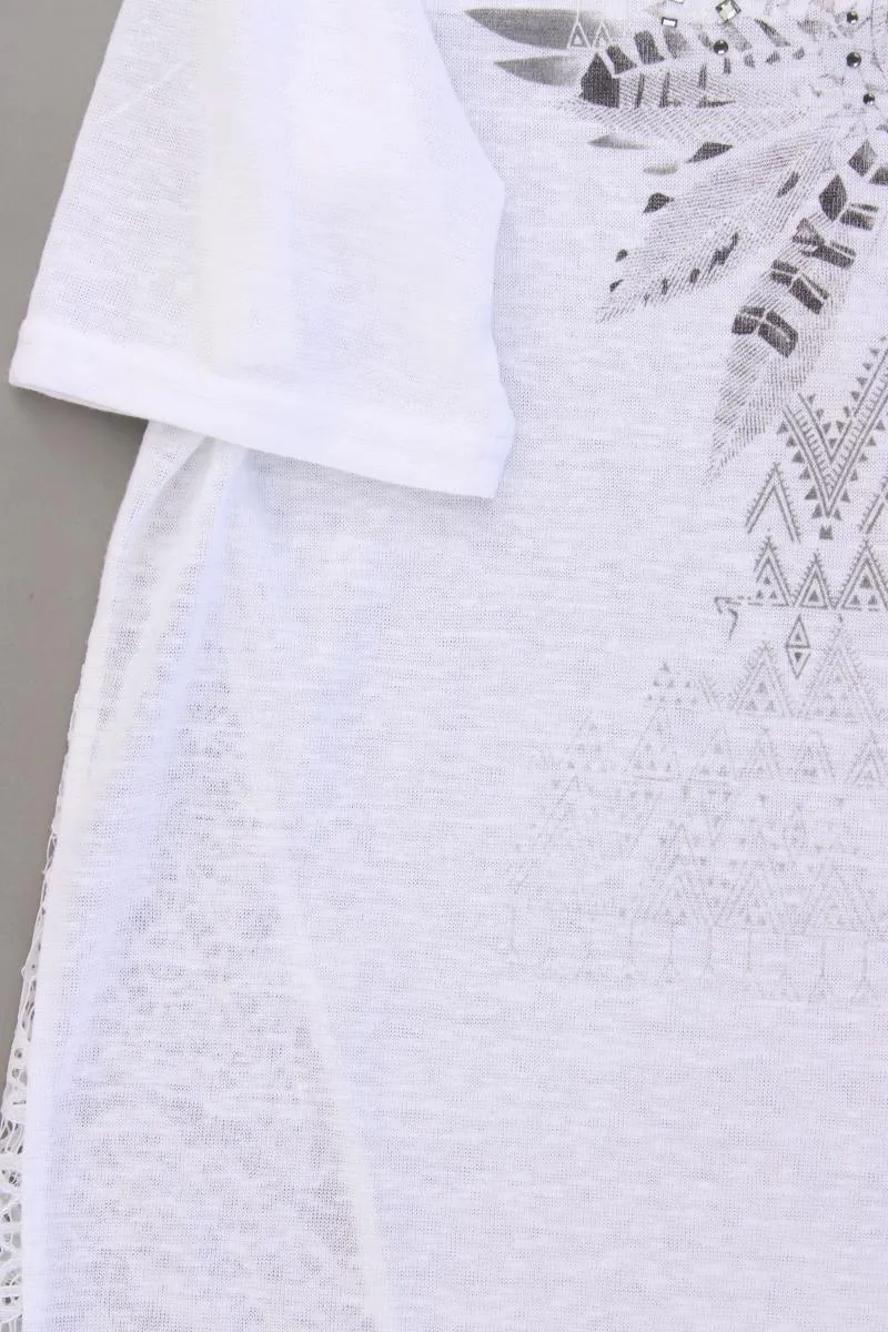 estelle jolie T-Shirt Gr. 46 neuwertig Kurzarm weiß aus Polyester