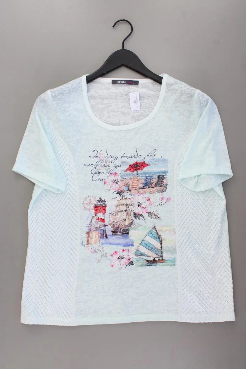 estelle jolie Printshirt Gr. 44 neuwertig Kurzarm grün aus Viskose