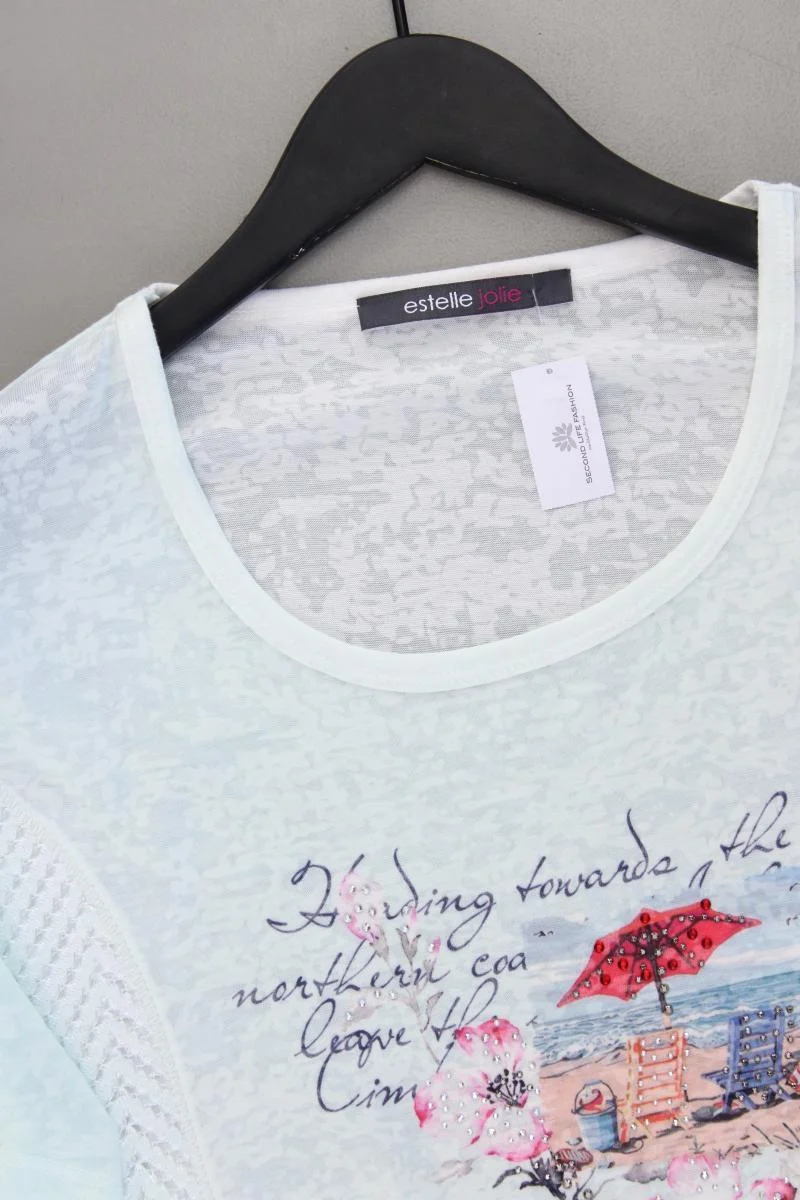 estelle jolie Printshirt Gr. 44 neuwertig Kurzarm grün aus Viskose